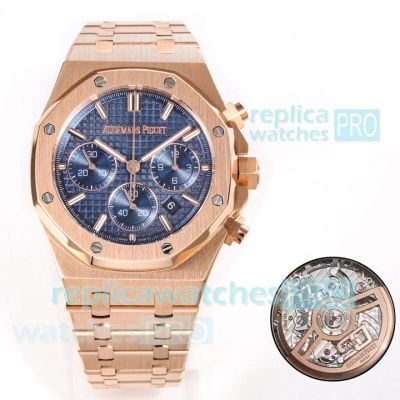 Super Copy Audemars Piguet Royal Oak 50th Anniversary Blue Dial Rose Gold Cal.4401 Watch 